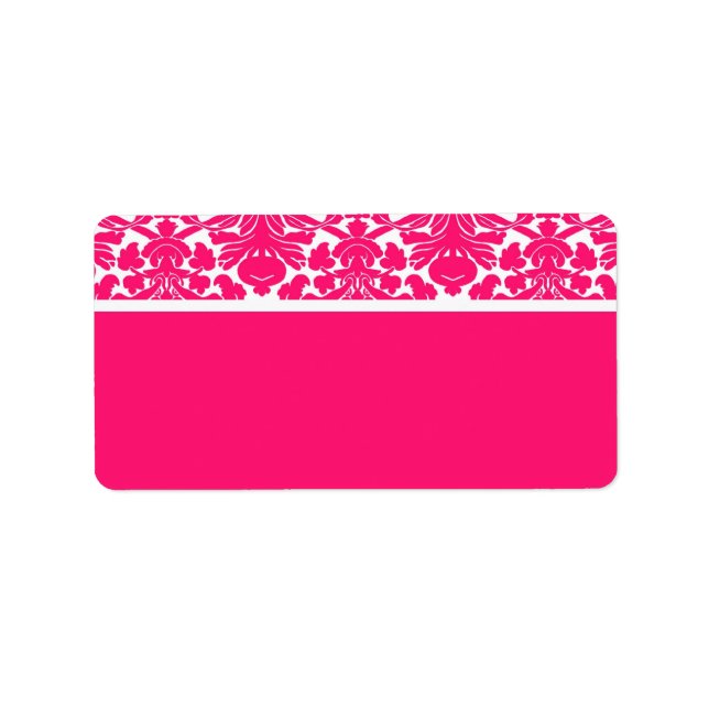 Étiquettes de adresse de mariage damassé de roses  (Devant)
