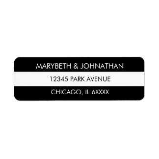 Étiquettes de adresse de Mariage de bande noir et