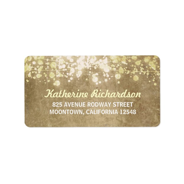 étiquettes de adresse de mariage vintage (Devant)