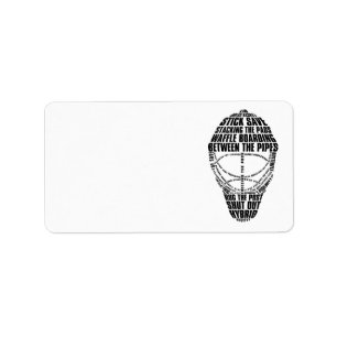 Étiquettes de adresse de masque de gardien de but