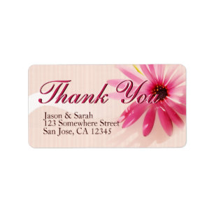 Étiquettes de adresse de Merci rose