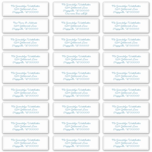 Étiquettes de adresse de messagerie individuels bl (Devant)