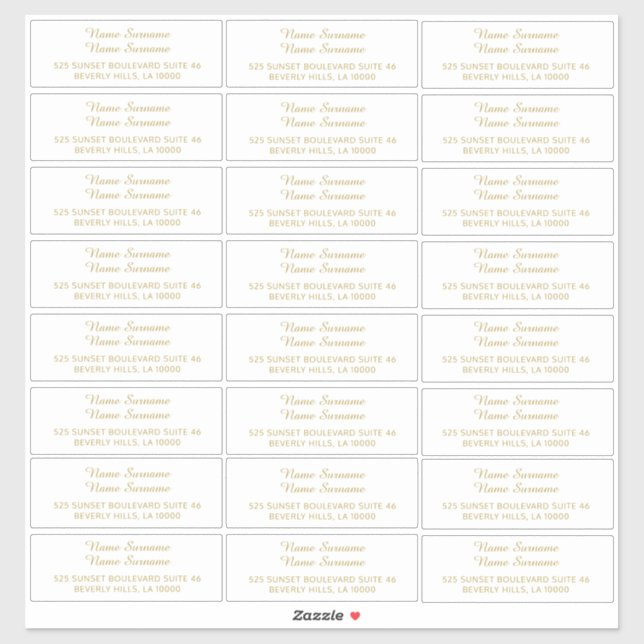 Étiquettes de adresse de messagerie individuels pe (Feuille)