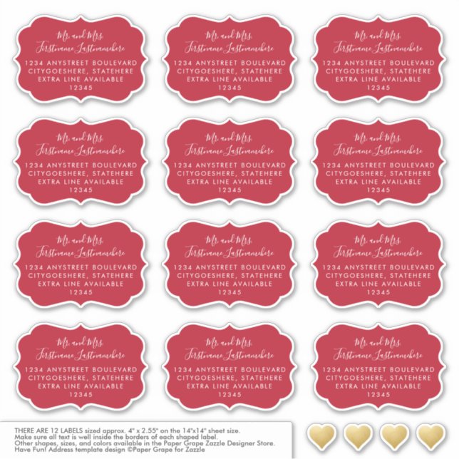 Étiquettes de adresse de messagerie personnalisés  (Devant)