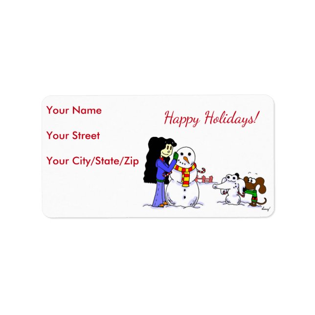 Étiquettes de adresse de Midge "Happy Holidays" -  (Devant)