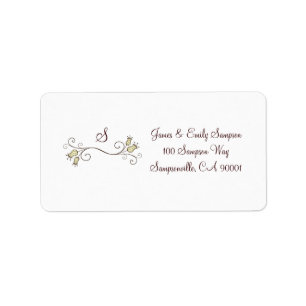 Étiquettes de adresse de monogrammes de tulipes ja
