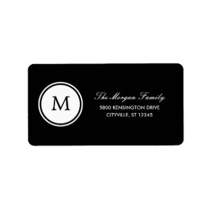Étiquettes de adresse de monogrammes ronds