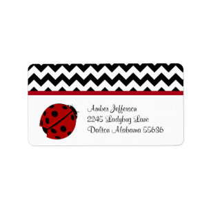 Étiquettes de adresse de motif de coccinelle et d
