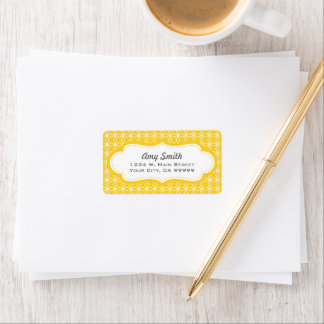 Étiquettes de adresse de Motif géométrique jaune c
