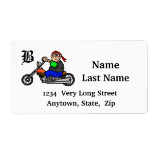Étiquettes de adresse de moto d'équitation d'hom
