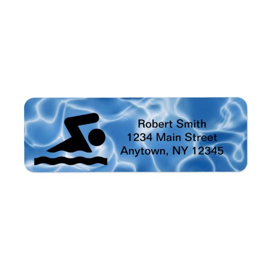 Étiquettes de adresse de natation de retour de con