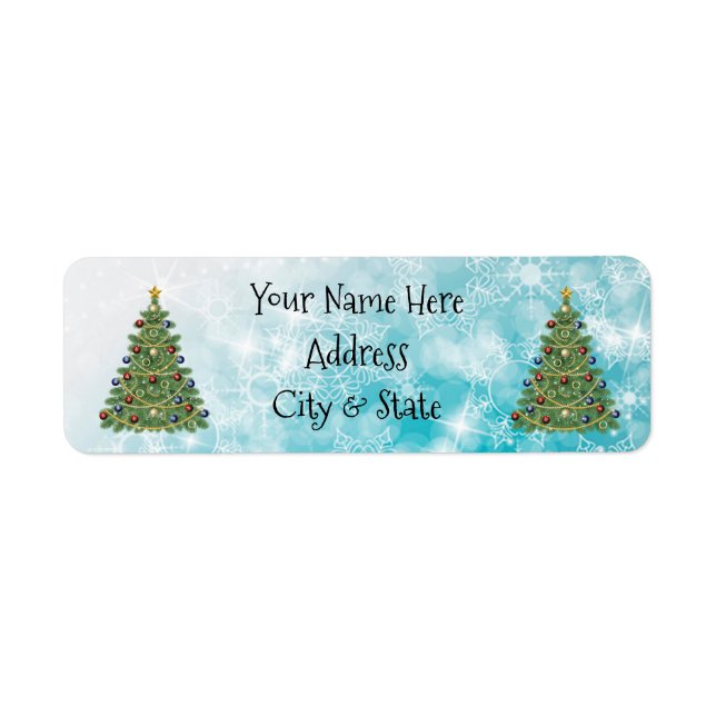 Étiquettes de adresse de Noël/Arbres de Noël (Devant)