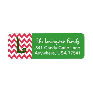 Étiquettes de adresse de Noël - Chevron Monogram