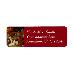Étiquettes de adresse de Noël d'alpaga