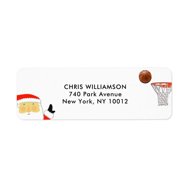 Étiquettes de adresse de Noël de basket-ball (Devant)