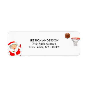 Étiquettes de adresse de Noël de basket-ball