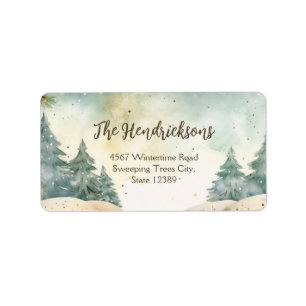 Étiquettes de adresse de Noël des arbres de la for