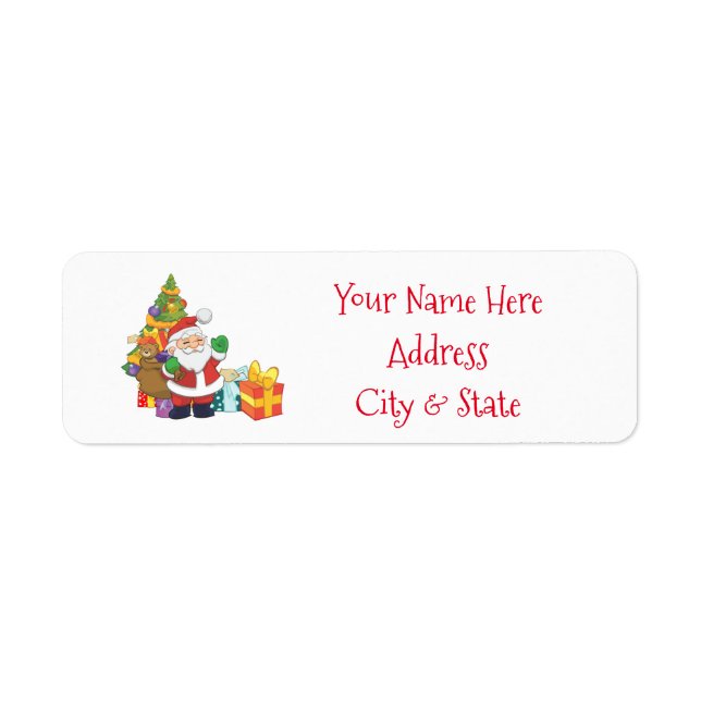 Étiquettes de adresse de Noël/Père Noël (Devant)