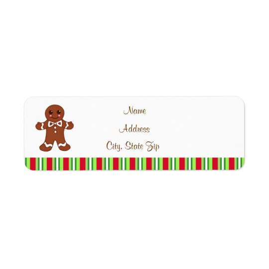 Étiquettes de adresse de pain d'épice de Noël