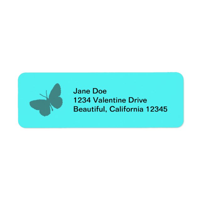 Étiquettes de adresse de papillons turquoise (Devant)
