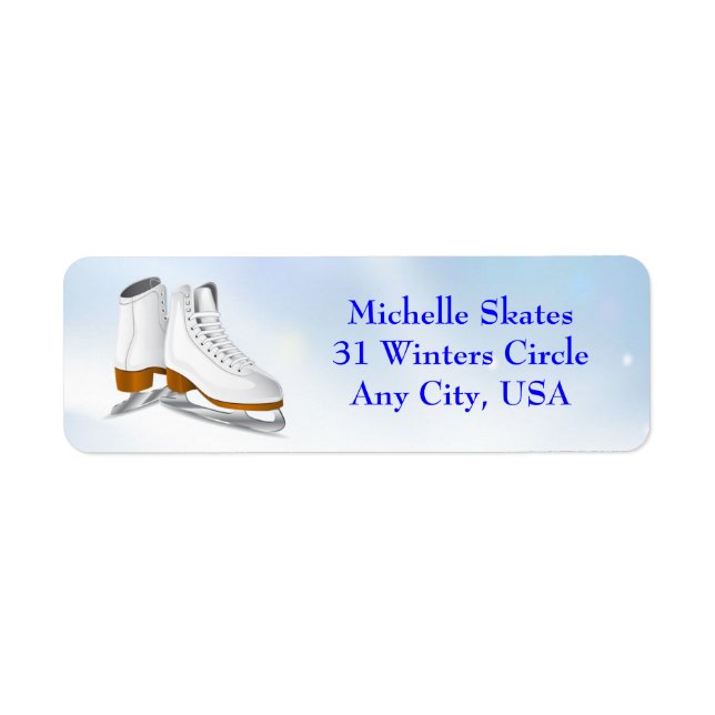 Étiquettes de adresse de patins sur glace (Devant)