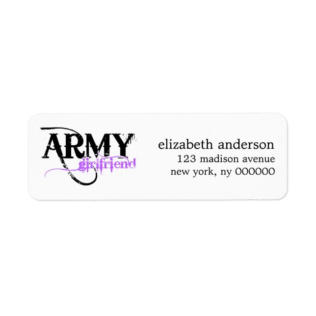 Étiquettes de adresse de petites amies de l'armée (Devant)