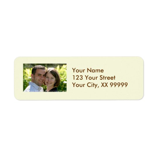 Étiquettes de adresse de photo de mariage en crème