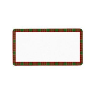 Étiquettes de adresse de plaid de Noël