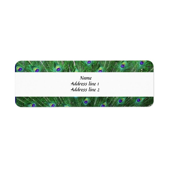 Étiquettes de adresse de plumes Peacock Vert (Devant)