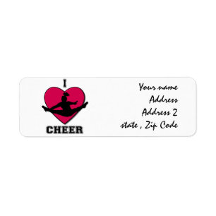 Étiquettes de adresse de pom-pom girl