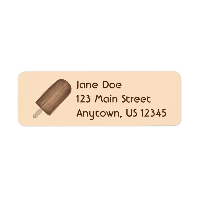 Étiquettes de adresse de Popsicle Fudgesicle Choco (Devant)