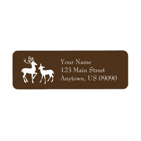 Étiquettes de adresse de renne (Brown)