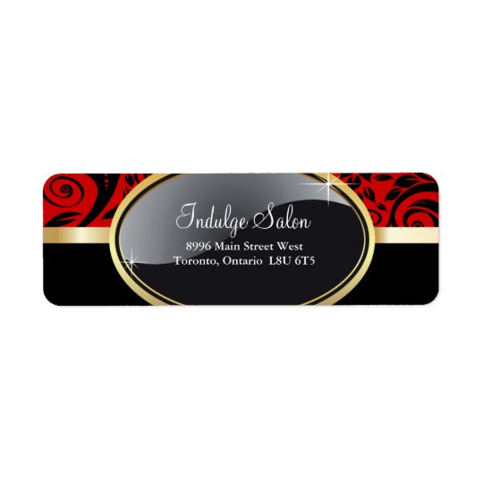 Étiquettes de adresse de retour chics de salon et