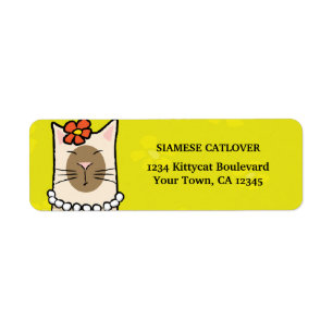 Étiquettes de adresse de retour de chat siamois