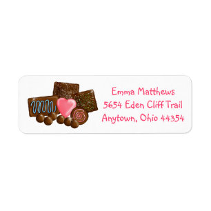 Étiquettes de adresse de retour de chocolats