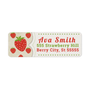 Étiquettes de adresse de retour de fraise