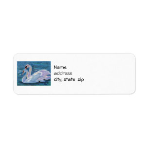 Étiquettes de adresse de retour de lac swan