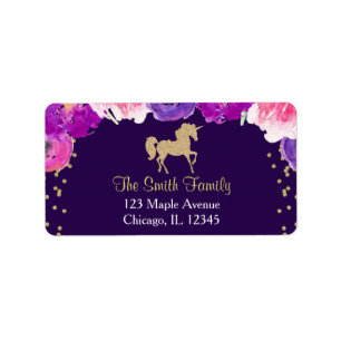 étiquettes de adresse de retour de licorne de