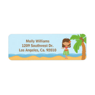 Étiquettes de adresse de retour de partie de Luau