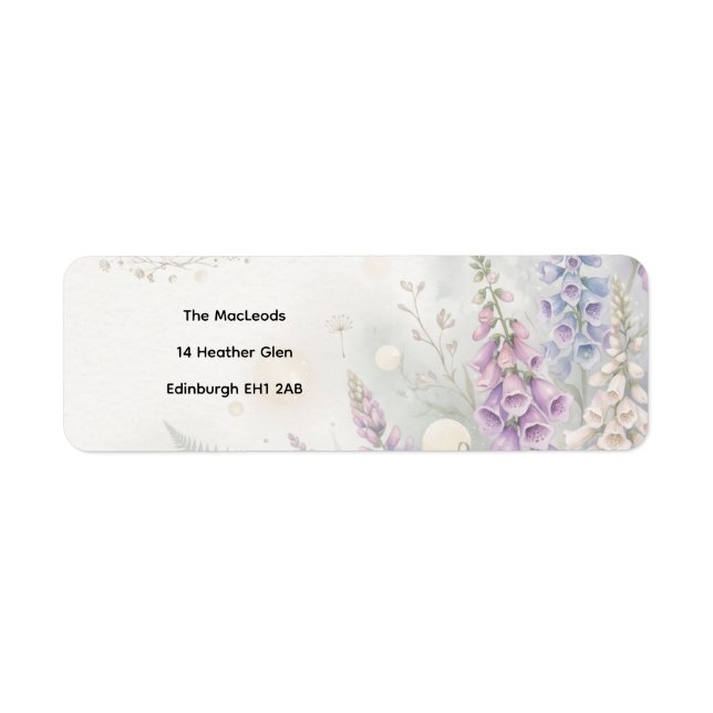 Étiquettes de adresse de retour Fleur d'Hydrangea  (Devant)