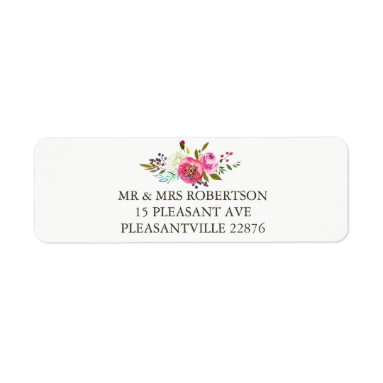 Étiquettes de adresse de retour floraux