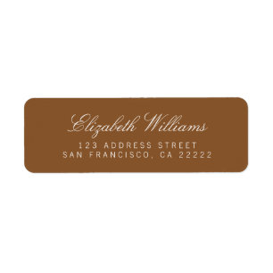 Étiquettes de adresse de retour simples Brown
