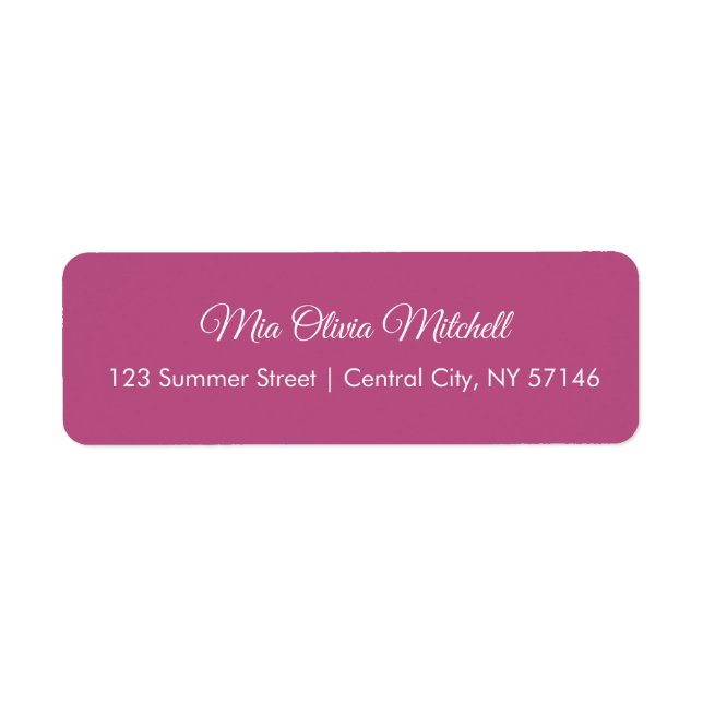 Étiquettes de adresse de script couleur rose viole (Devant)