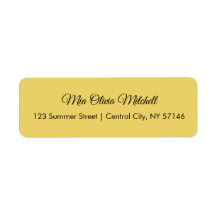 Étiquettes de adresse de script Jaune tendre coule