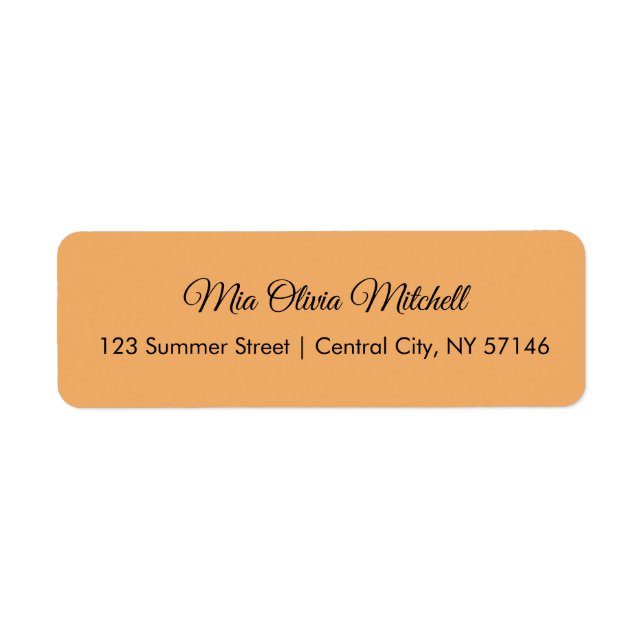 Étiquettes de adresse de script orange doux couleu (Devant)
