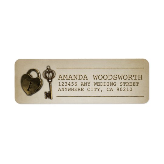Étiquettes de adresse de serrure de coeur et de