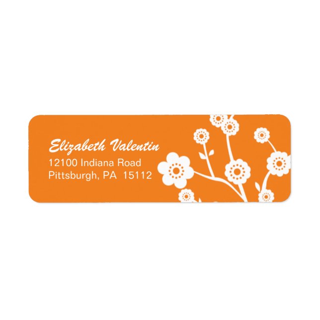 Étiquettes de adresse de silhouette en fleurs de c (Devant)