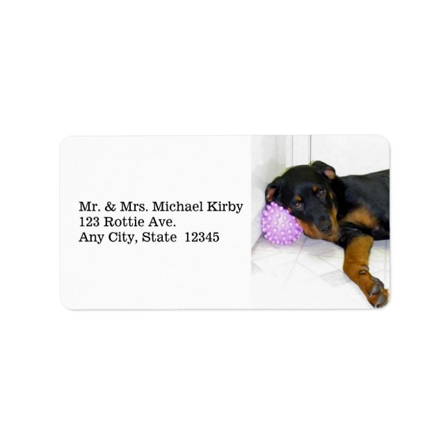 Étiquettes de adresse de Sleepy Rottweiler (Devant)