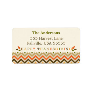 Étiquettes de adresse de Thanksgiving Chevron