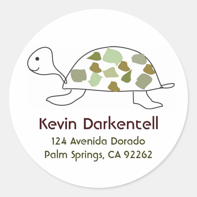 Étiquettes de adresse de tortues (Devant)